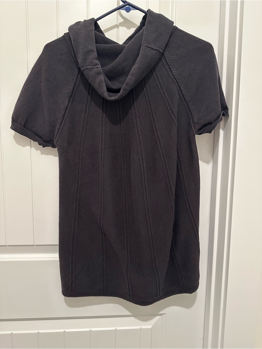 Women’s Ana Large Short-Sleeve Cowl Neck Sweater - Black